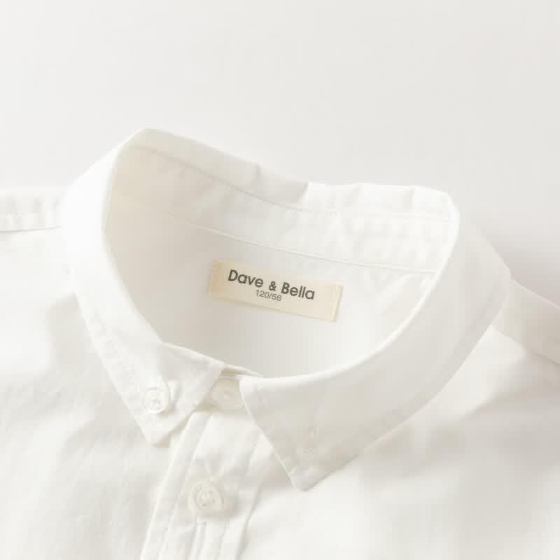 DAVE&BELLA Boys' Cotton White School Shirt