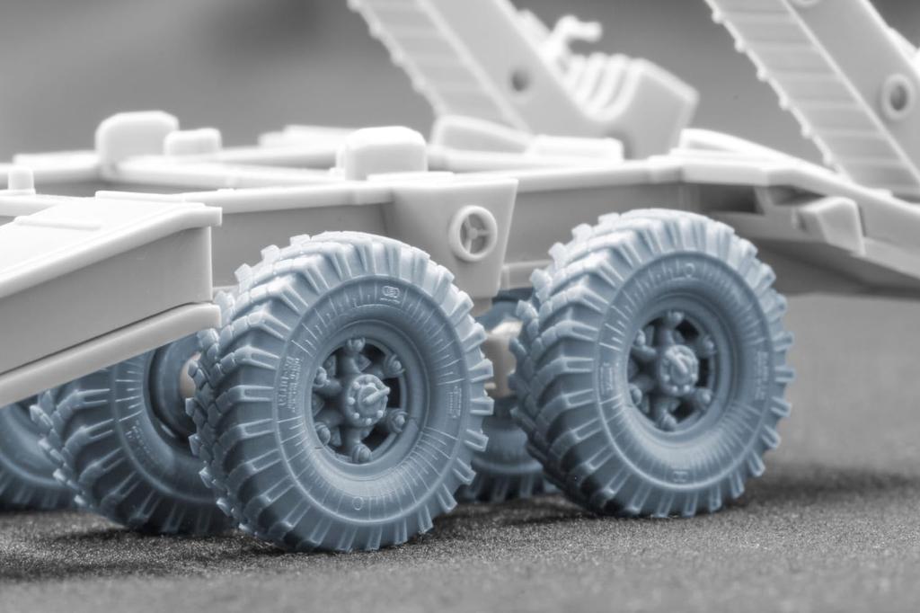 Scale Wheel Set Plastic Model Parts SCXWM72007S Scale-X 1/72 CHMZAP-5247G Semi-Trailer Weight-Deforming (9 Pieces) (for Trumpeter/Takom) (Military