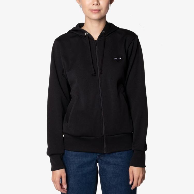 Comme des Garçons PLAY (WMNS) Giacca con Cappuccio e Zip 'Cuore Grande' PLAY COMME des GARCONS 'Nero' Donna AZ-T253-051-1