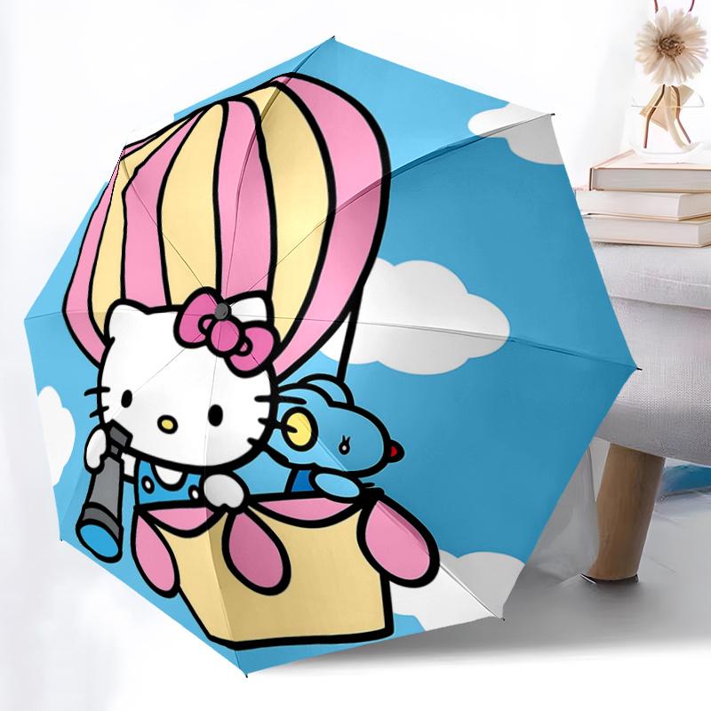 1pc Hello Kitty Hot Air Balloon Umbrella - Automatic Opening & Closing with Foldable Design, Iron Frame for Outdoor Use, Perfect Gift for Fans, Travel