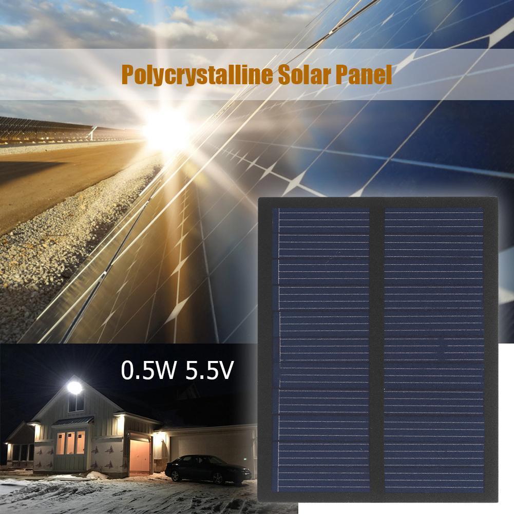 0.5W 5.5V Solar Panel Polycrystalline PET Laminate Solar Battery Charger 76x60mm