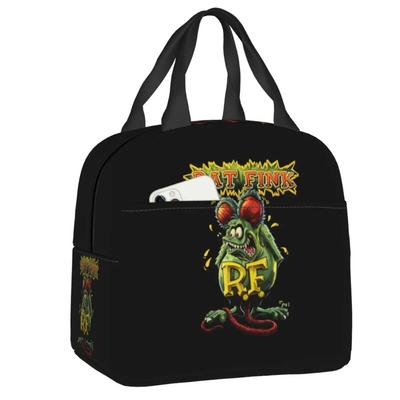 Custom Funny Rat Fink Animation Anime Cartoon Insulated Lunch Bags for Women Resuable Cooler Thermal Food Lunch Box Children