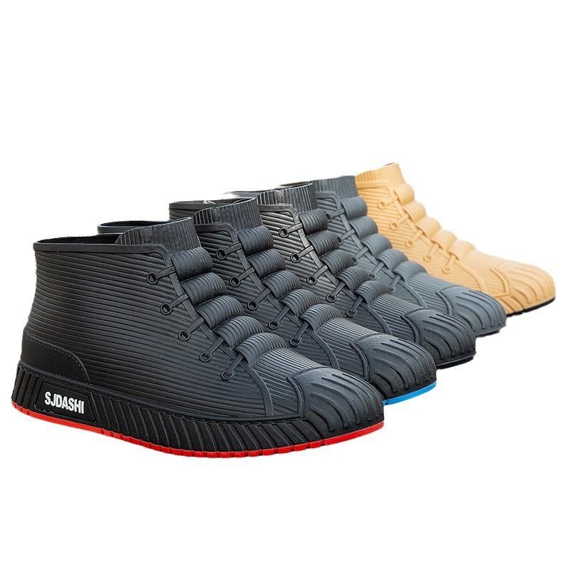 New Rain Shoes Men's Waterproof Shoes Fashionable Student Short Tube Four-season Work Non-slip Rain Boots Adult Rubber Shoes