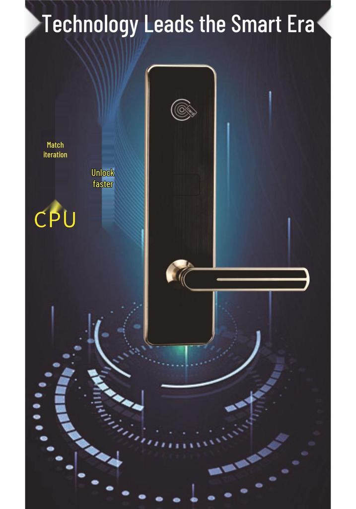 Smart Electronic Door Lock with Card Swipe and Password for B&B and Apartment Rentals