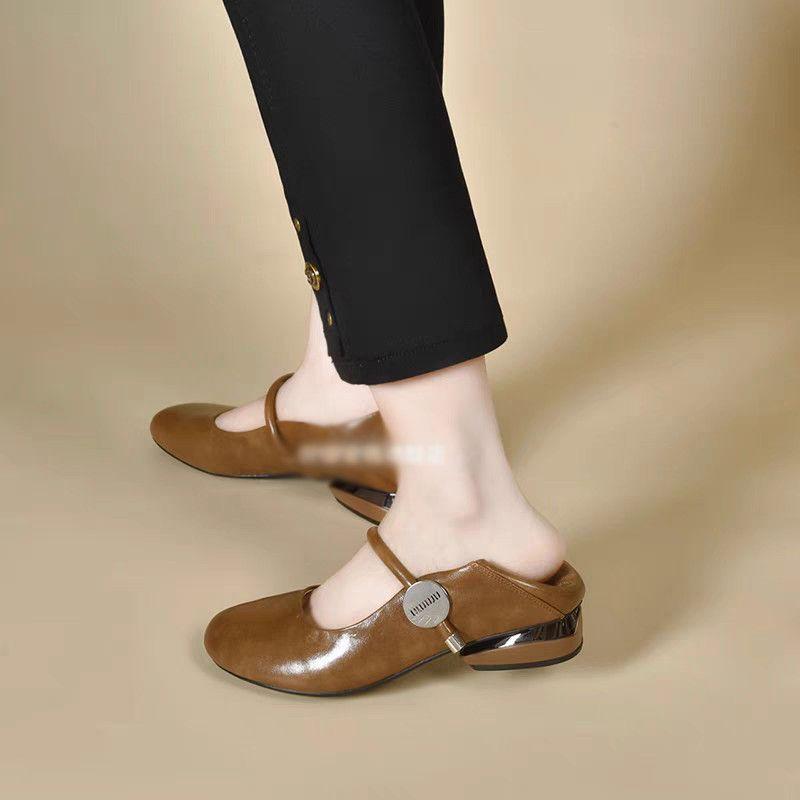 

shallow mouth flat-soled single shoes women s soft leather soft sole leather women s shoes round head beanie shoes small leather shoes 35 чорний