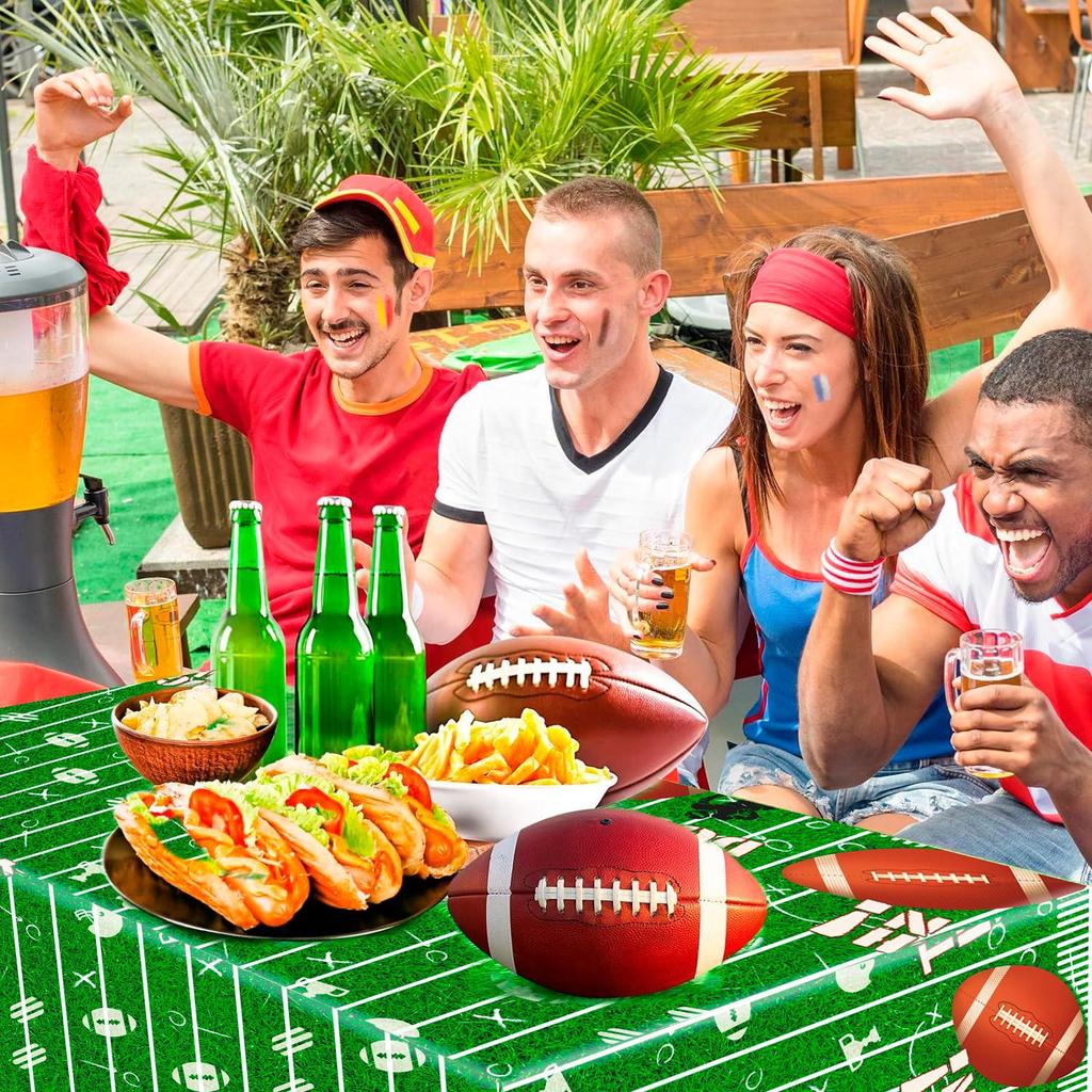 Football Tablecloth 2 Pack Football Party Decorations Party Tablecloths, Football Birthday Party for Tailgate Party Superbowl Decorations