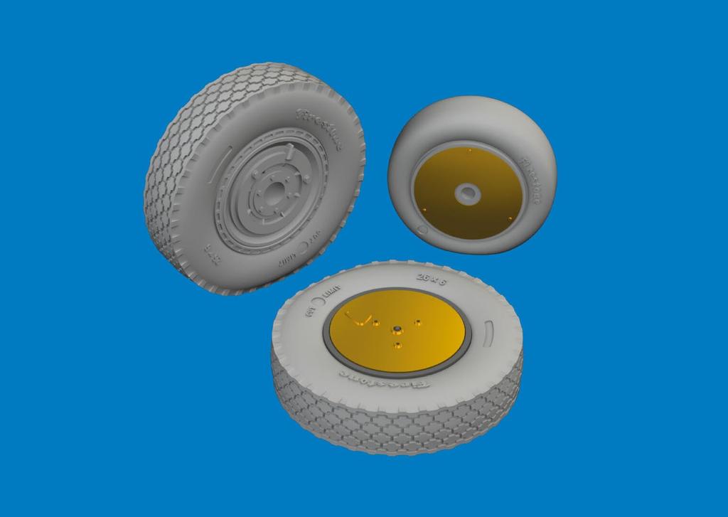 Eduard 1/48 Brassin P-39 Airacobra Late Model Wheels (for Arma Hobby) Plastic Model Kit Parts EDU6481052 (Airplane)