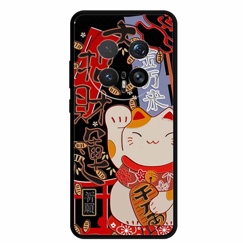 6.71" For Honor Magic8 Pro 5G Case 3D Emboss Relief Flower Black Silicone Soft Back Cover Case For Honor Magic 8 Pro Case Shells