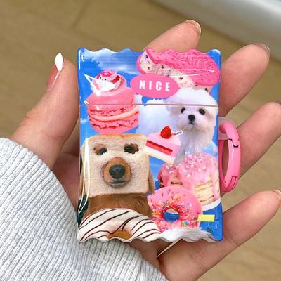Dolce Sollievo Bel Cane Pane Simpatico Cartone Animato Adorabile Cucciolo Custodia per Auricolari Per Apple Airpod 2 3 Pro 2a 1 Scatola Bluetooth Wireless Capa