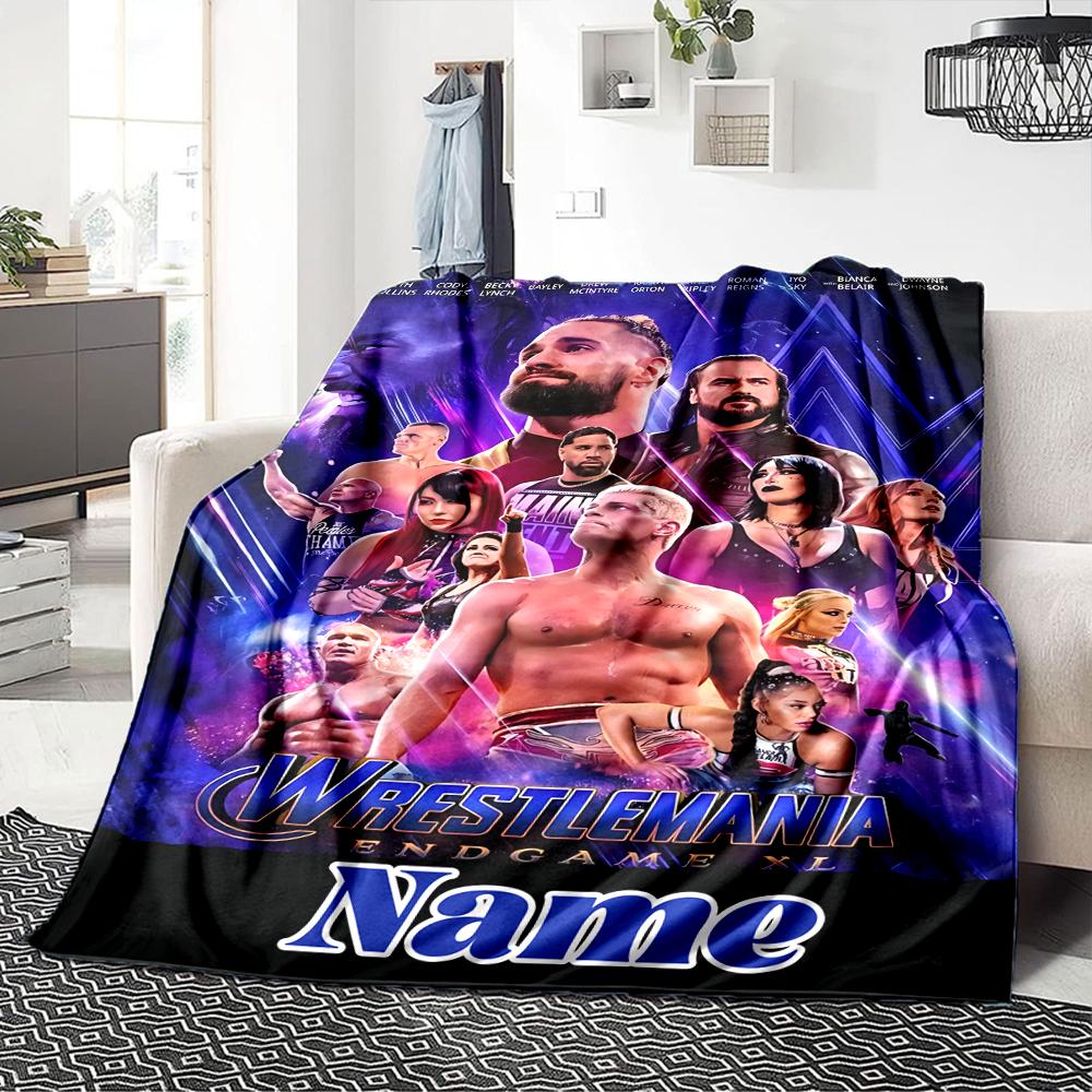 Custom Name Fall Guys Party Blanket for Couch & Bed, Plush Cozy Fuzzy Blanket Super Soft & Warm Blankets for Fall and Winter. 0908119