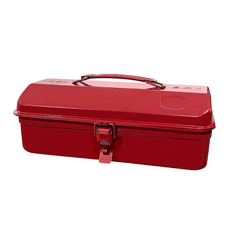Heavy Duty Metal Tool Box Case With Ergonomic Handle Rust Resistant Coating Generous Capacity For DIY Professional Use