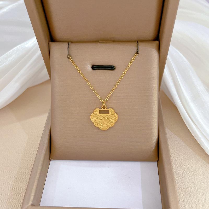 Geometric Planet Personality Minimalist Wind Furnace Real Gold Necklace Female Collarbone Chain