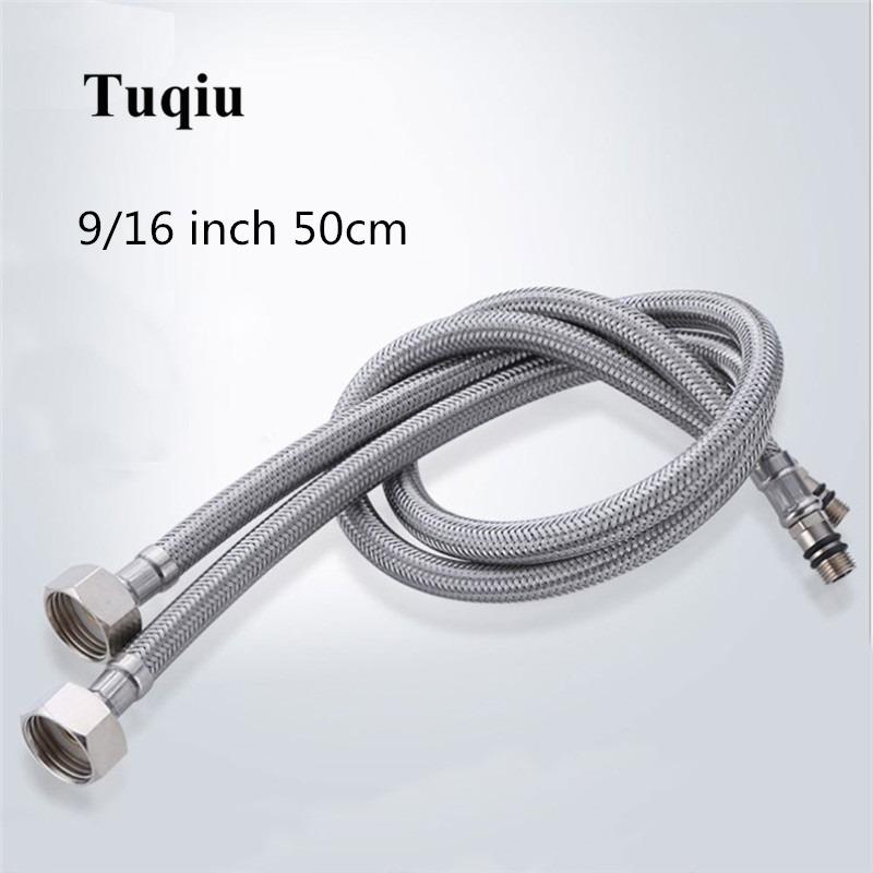 Faucet Hose 50-60 CM Flexible Plumbing Hose Faucets 1/2 ",3/8" Line Tubing Stainless Steel Bathroom Water Supply Line Hose