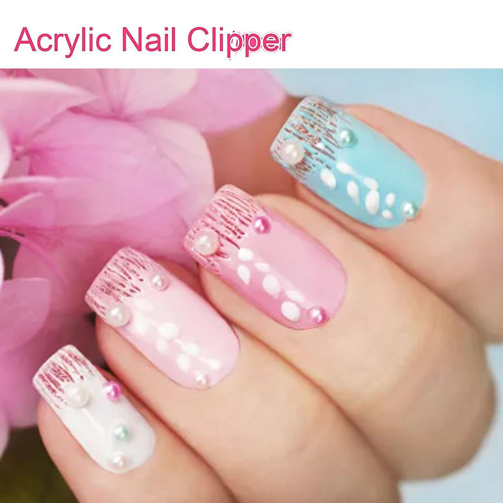 Nail Tip Cutter Stainless Steel Plastic Cement Handle Sturdy Durable Portable Multifunction Adjustable Nail Tip Clipper