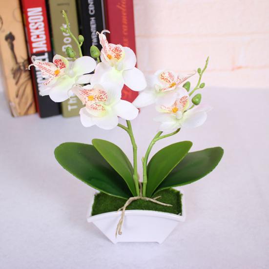 Fake Phalaenopsis Flower Bonsai Lifelike Unique Portable Real Touch Flower for Party