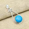 Blauer Türkis Edelstein Handgefertigt 925 Sterling Silber Schmuck Anhänger Charm Geschenk für Mama