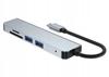 HUB USB-C 3xUSB 3.0 Adapter TF/SD Card Reader Plug and Play