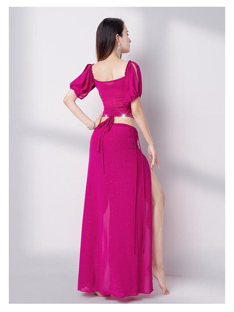 Conjunto de Vestido Longo de Fada para Iniciantes de Dança do Ventre - Uniforme de Performance Feminino