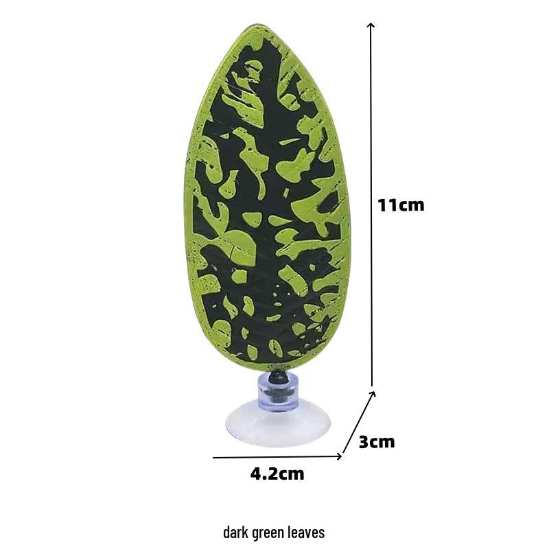 Douyu Fish Tank Leaf Ornament with Suction Cup - Aquarium Decoration for Resting, Sleeping, and Spawning Fish