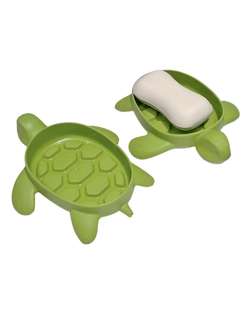 Soap Box Cute Turtle Shape Drain Soap Holder Tray Anti-Slip Bathroom Storage Tray Home Kitchen Supplies