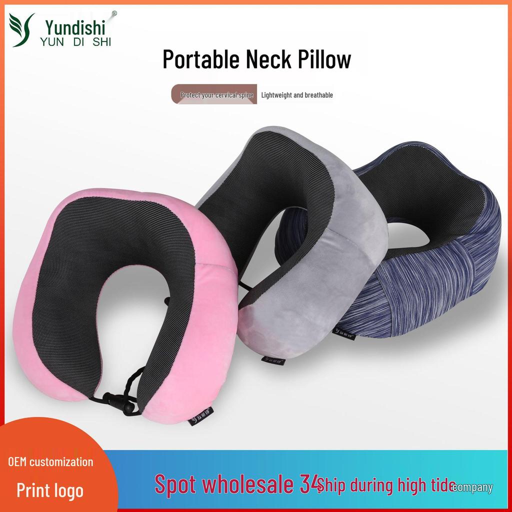 U-Shaped Memory Foam Travel Neck Pillow for Airplane and Car Support