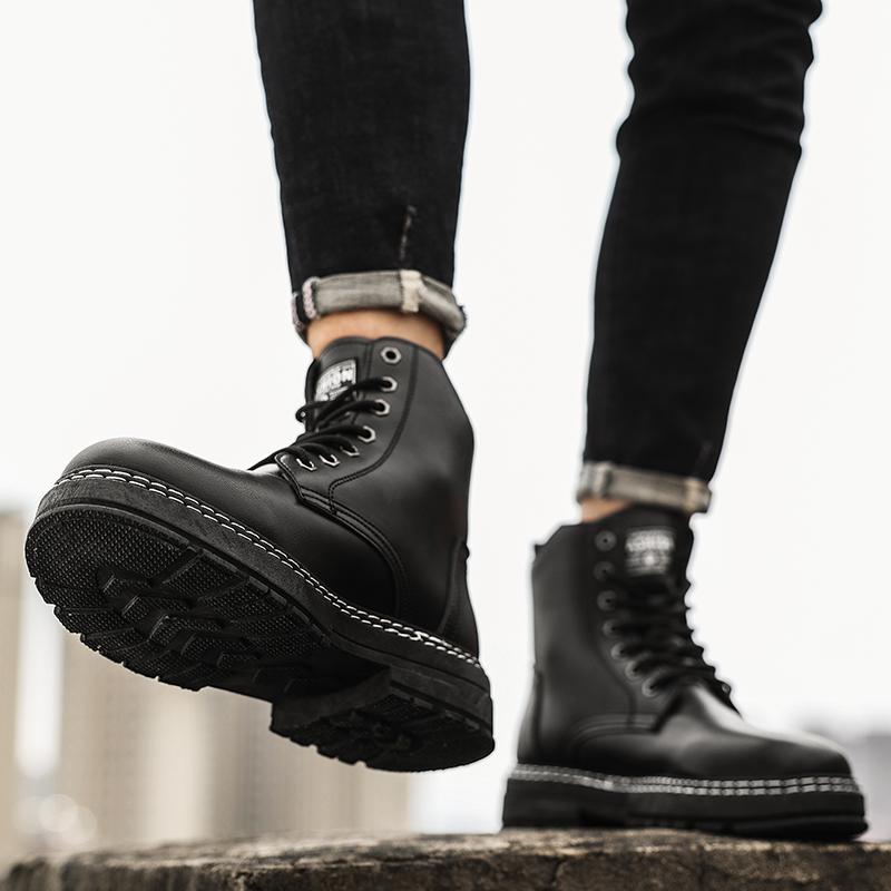 Hombre Martin Botas De Cuero Botas Planas Moda Zapatos Altos Casual Caminar  Martin Botas Para Hombres comprar a buen precio — entrega gratuita, reseñas  reales con fotos — Joom