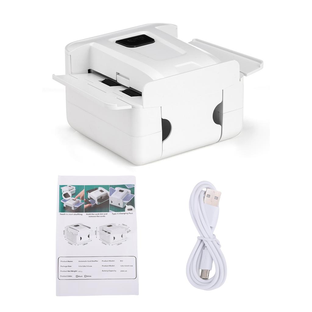Automatic Card Shuffler Electric Poker Card Shuffler Portable USB Rechargeable Low Noise Smart Sensor for Family Travel