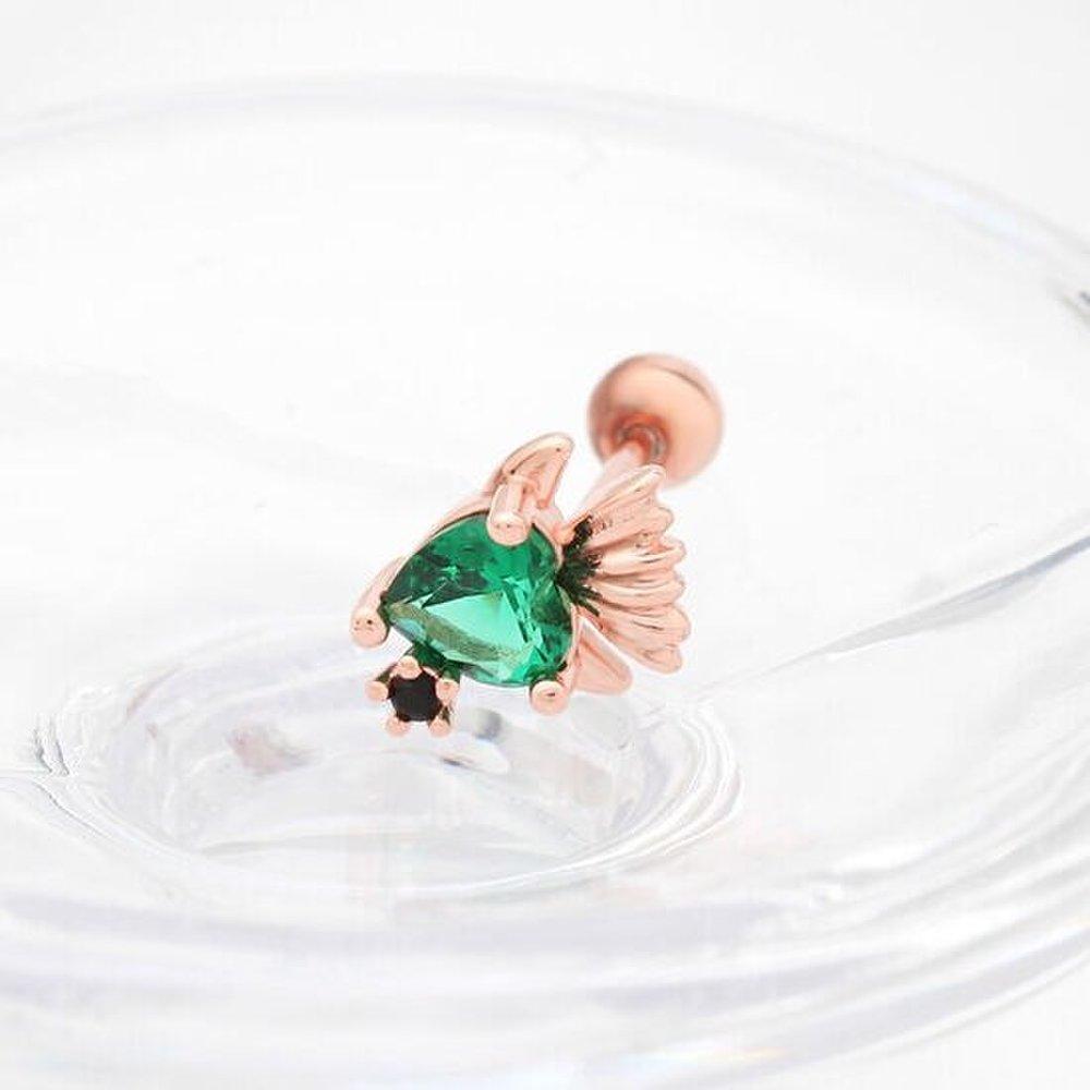 [1+1] Greenfish Cubic 14K Rose Gold Needle Piercing (2 types)