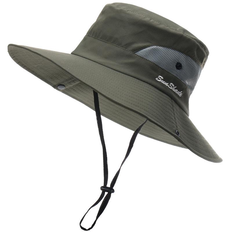 New men's and women's outdoor sun hat ponytail hole bucket hat sun protection sun hat outdoor hiking hat
