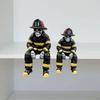 Firefighter Skeleton Statue Ornament Resin Sitter Figurine for Home Decoration