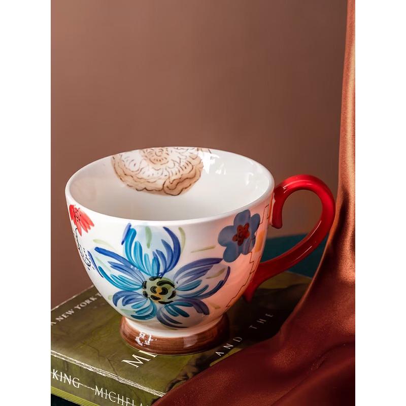 JOYYE Blumen Jade Blau Floral Keramiktasse