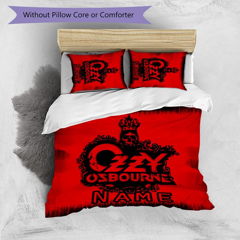 3pcs Custom Name Rock Ozzy Osbourne Bedding Set Duvet Cover Closure Includes 1 Duvet Cover & 2 Pillowcases for All Seasons Bedroom Decor