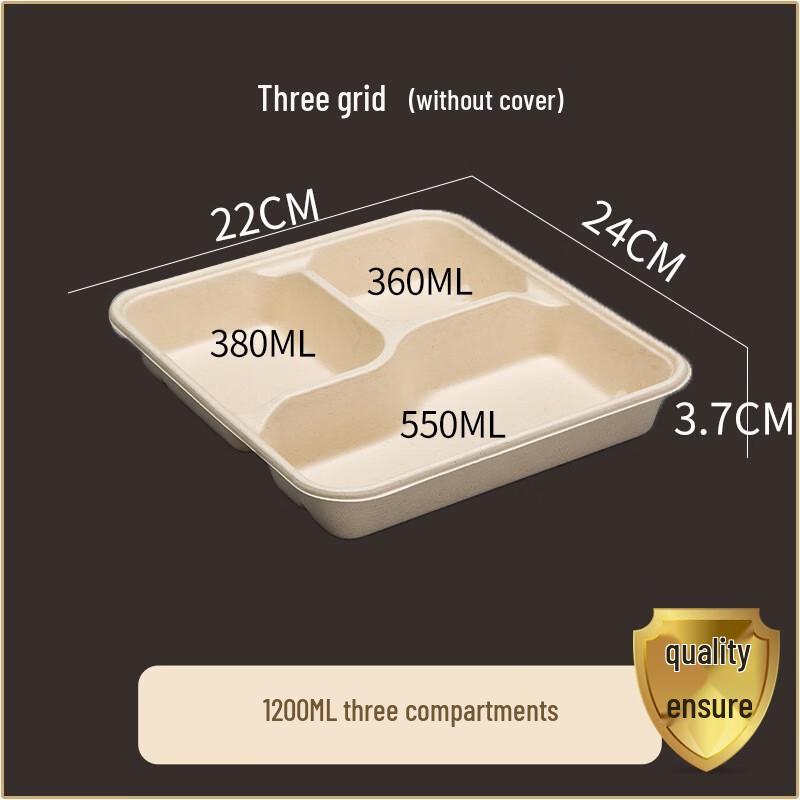Biodegradable Multi-Compartment Pulp Meal Boxes