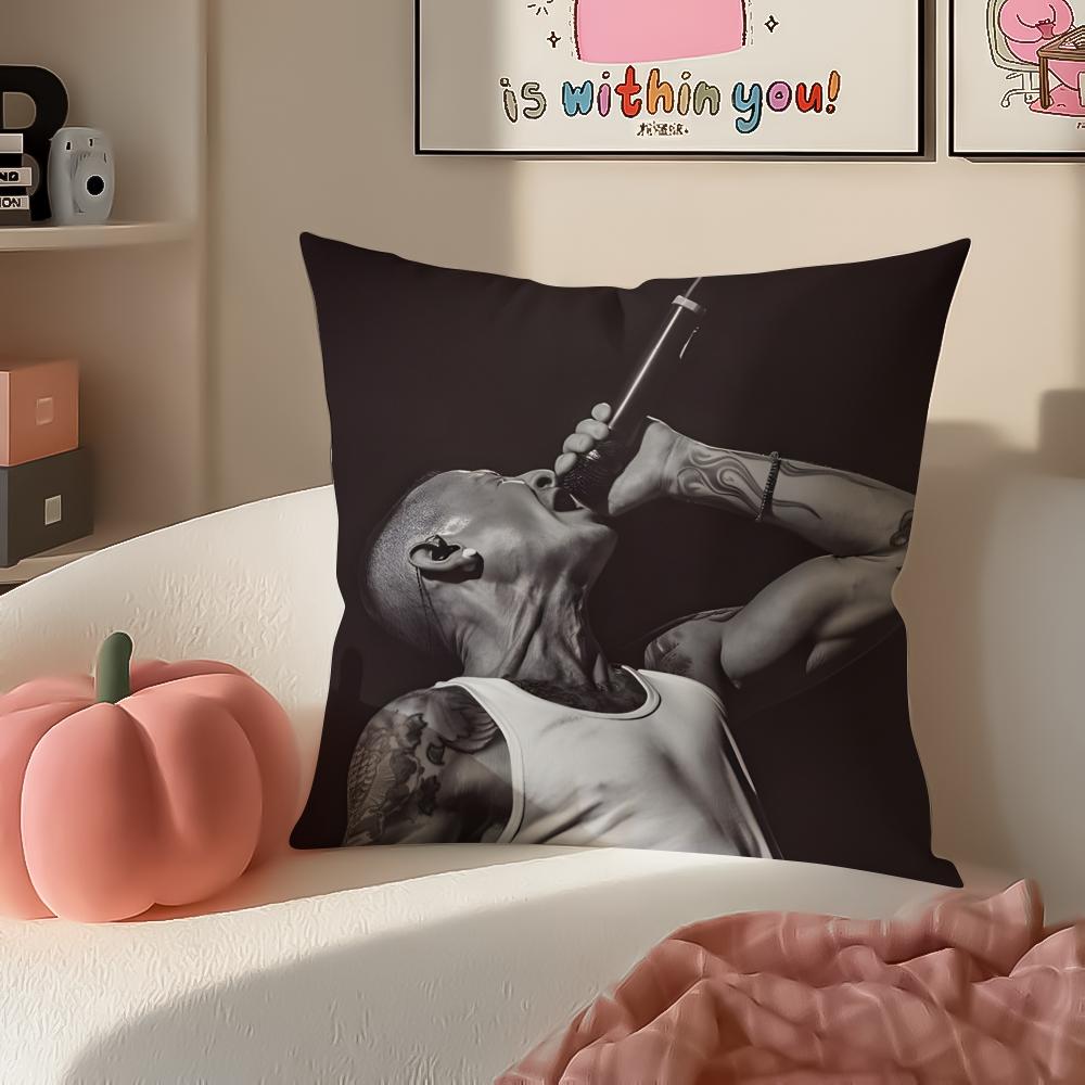 Singer CChester BBennington Cushion Cover Pillowcase Short Plush Invisible zipper Room Sofa Cushion Cover