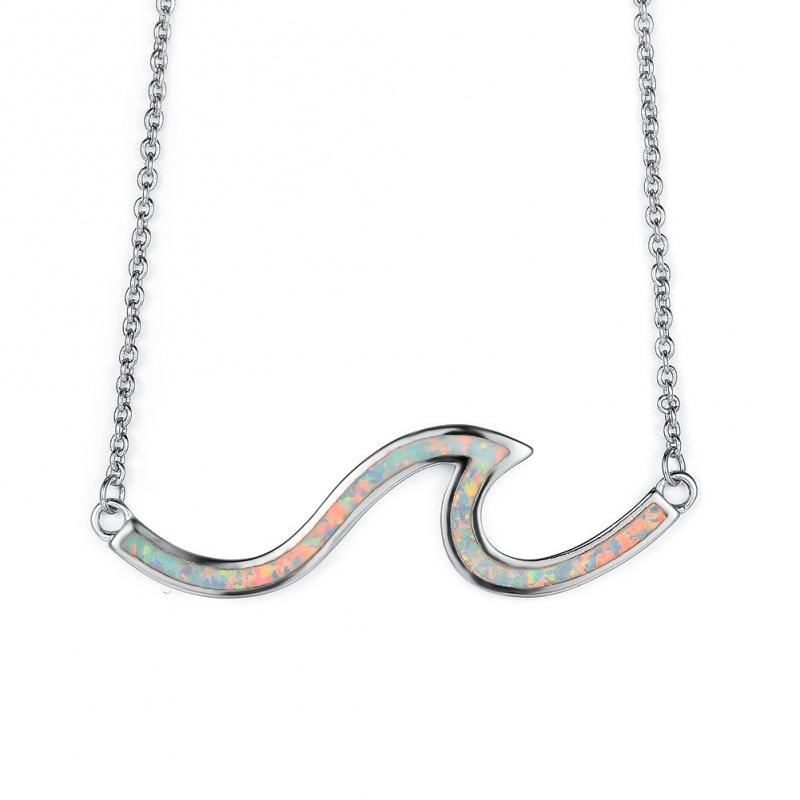 wih women's wave necklace exquisite necklace simple personality necklace