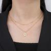 Trendy Clear Zircon Star Pendant Necklaces for Women Stainless Steel Double Chains Necklace Jewelry 2026 Mother's Gift New