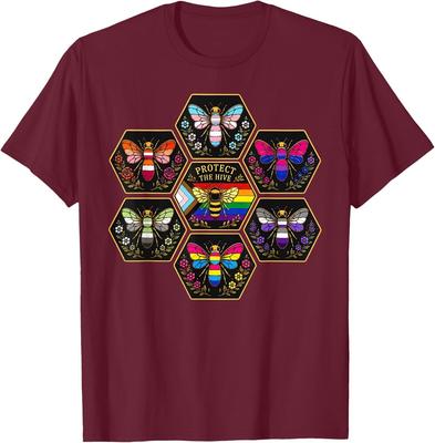 Protect the Hive LGBTQ Bee Bisexual Nature Gay Pride Support T-Shirt