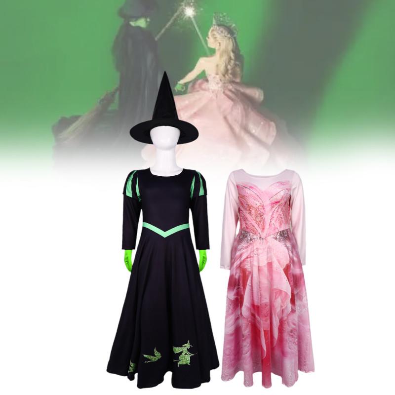 Costume da Cosplay di Halloween Malvagio Per Personaggi Magici In Morbido Tessuto di Poliestere