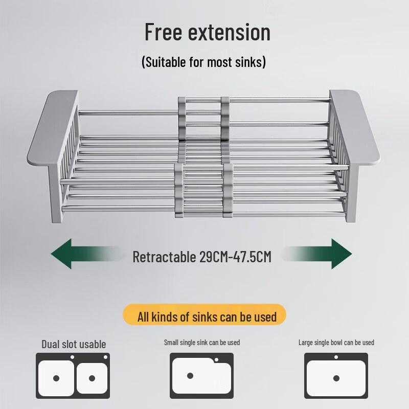 Extendable Stainless Steel Kitchen Sink Drain Rack