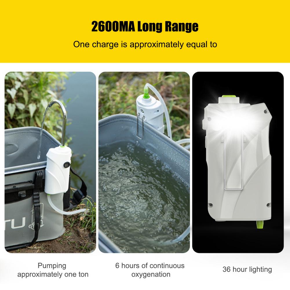 3 in 1 Hand-Washing Fishing Gear Portable Intelligent Sensor Water Oxygen Air Pump 2600mAh Auto Induction LED Light Fishing Tool