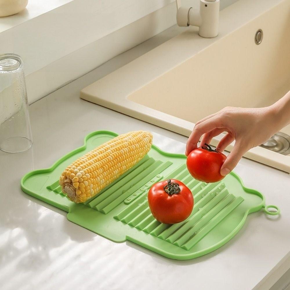 

Foldable Tableware Drainer Pad Multifunctional Washing Board Kitchen Utensils кавовий