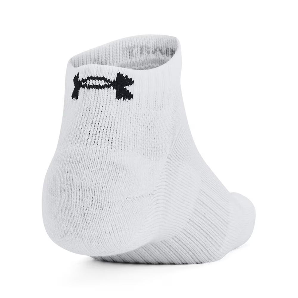 Under Armour Moisture Wicking Quick Dry Comfortable Sports Socks 3 Pairs Unisex Socks White 1386312-100