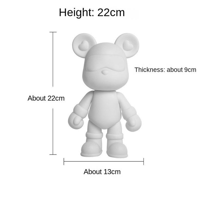 New DIY Paint Fluid Animal Bear Rabbit Lucky Dragon White Hand Painted Home Decoration Doll Toy Statue Deposit Can Handmade Gift