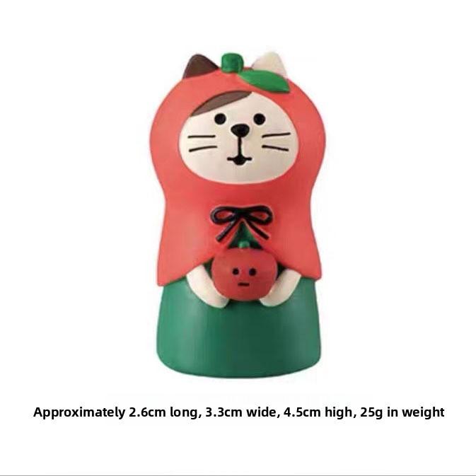 Autumn Harvest Resin Cat Figurine With Cute Cartoon Design For Gift And Collection