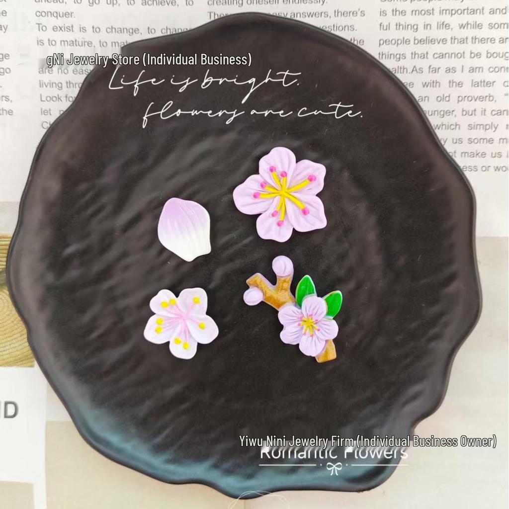 Peach Blossom 3D Car Sticker - Decorative Stereo Flowers for Electric Vehicles
