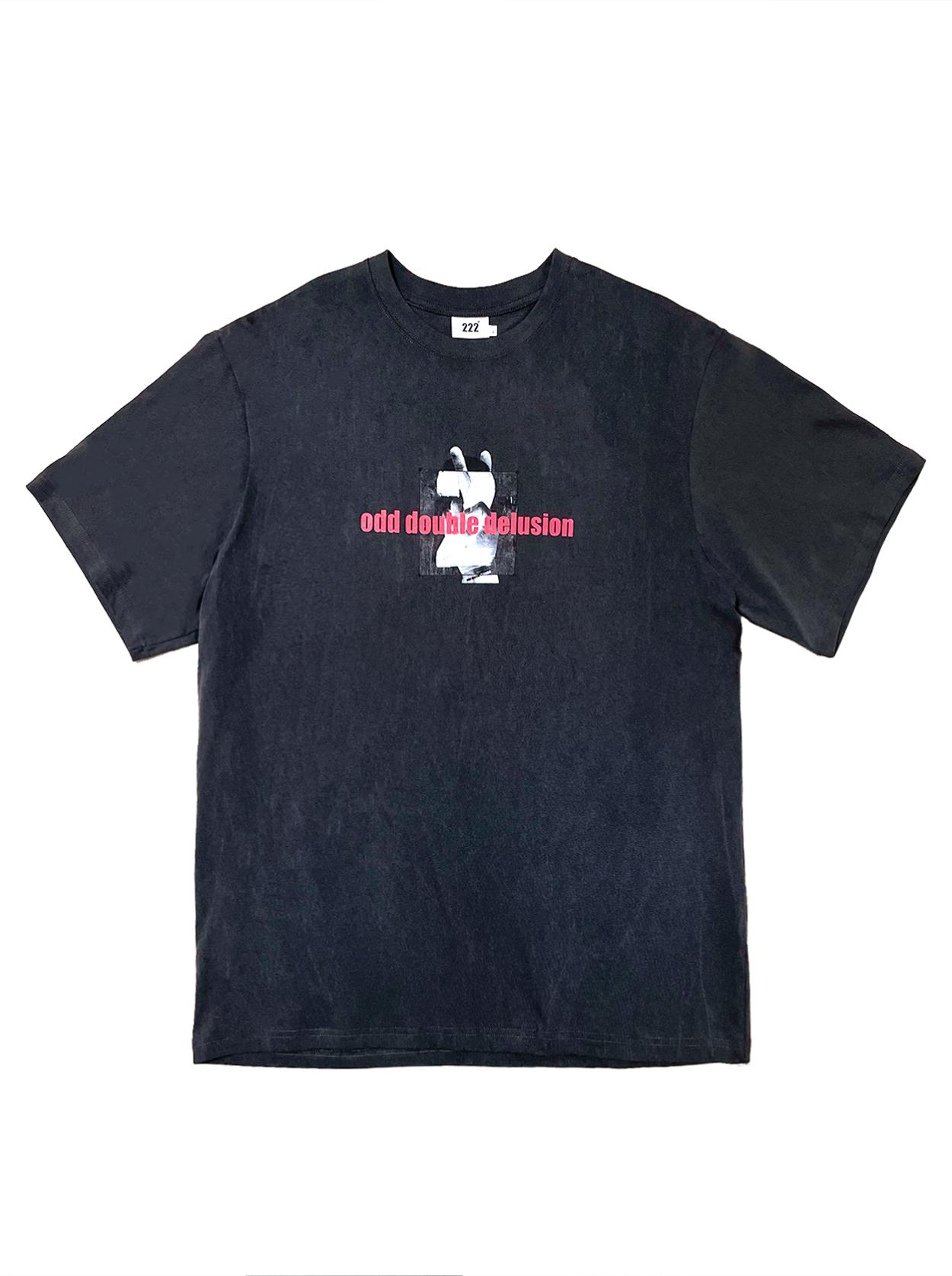One Two Two Pigment Oversize Graphic T-Shirt Gray Charcoal Gray/L