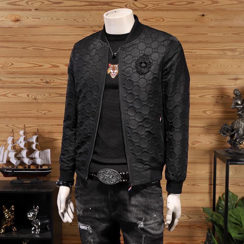 European Men's Embroidered Badge Baseball Collar Jacket – Autumn Casual Fashion