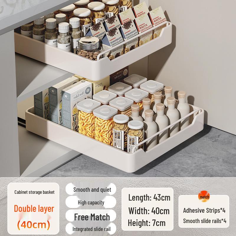 Kitchen Sink Pull-Out Basket Organizer Drawer