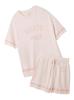 Gelato Pique Smooth Trim Short Sleeve Pullover and Shorts Set Pink (PWNT254112) Women's