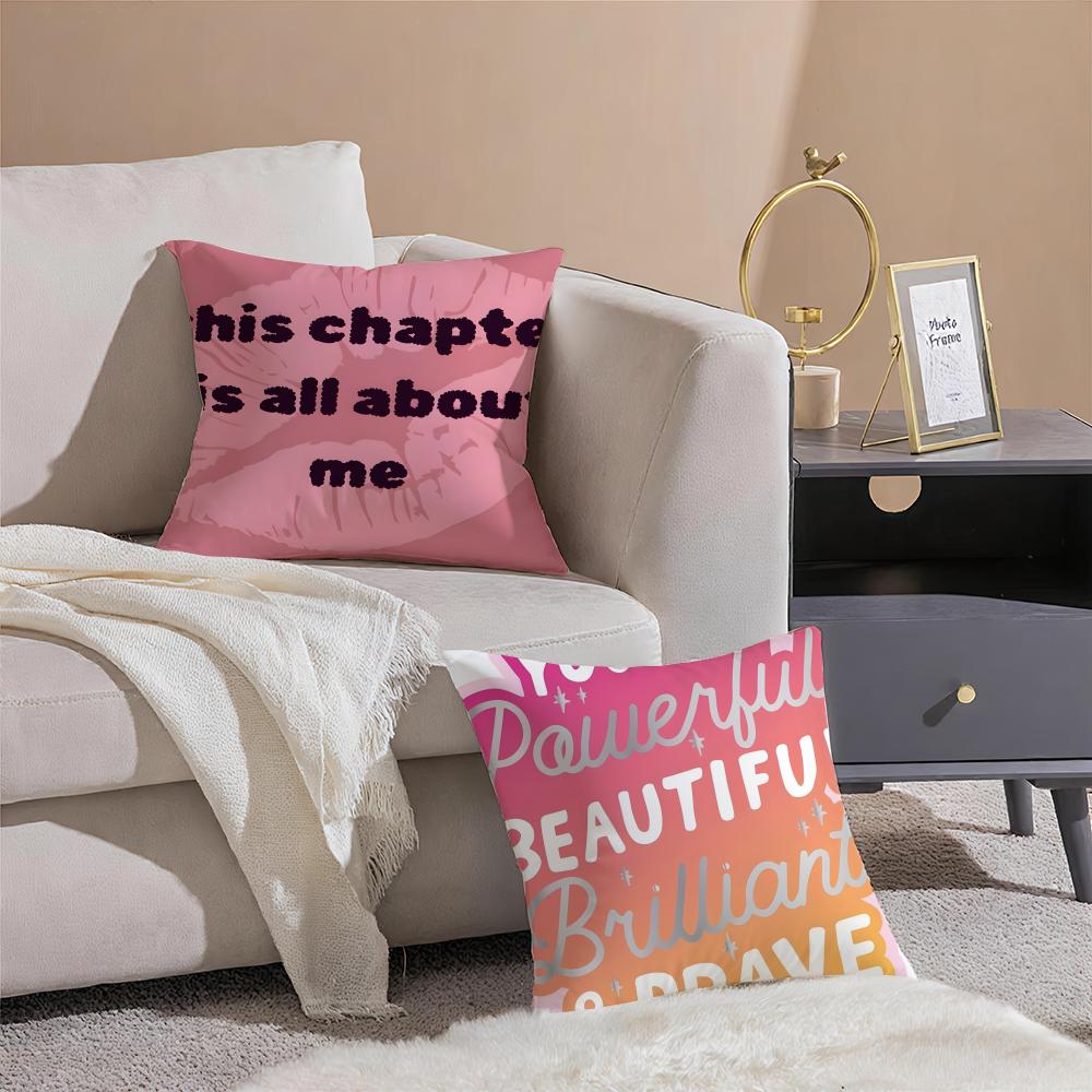 Personalized Quotes Pillow Custom Decor Cushion Cover Pillowcase Short Plush Invisible Zipper Room Sofa Cushion Cover
